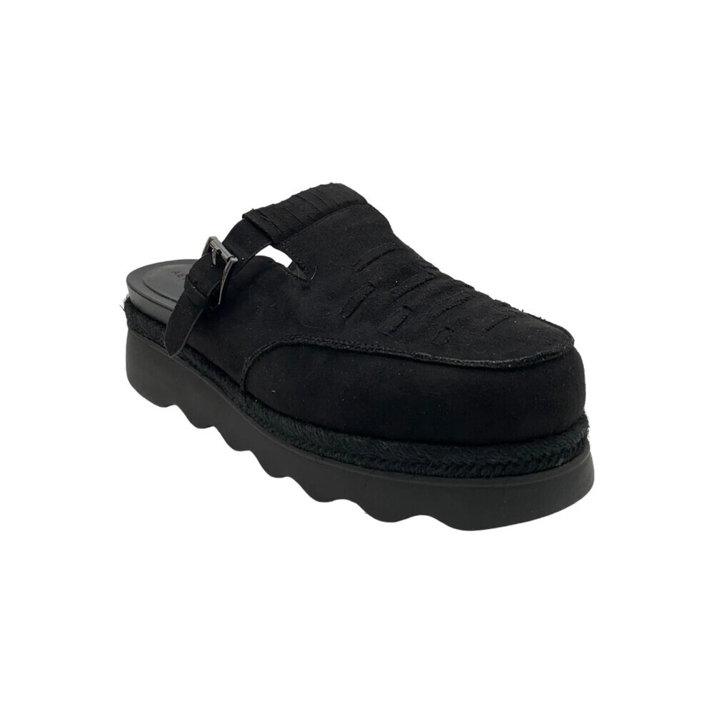 Aerosoles Wyoming Slippers Women's 7.5 Black Suede Platform Comfort Mule JOBB636